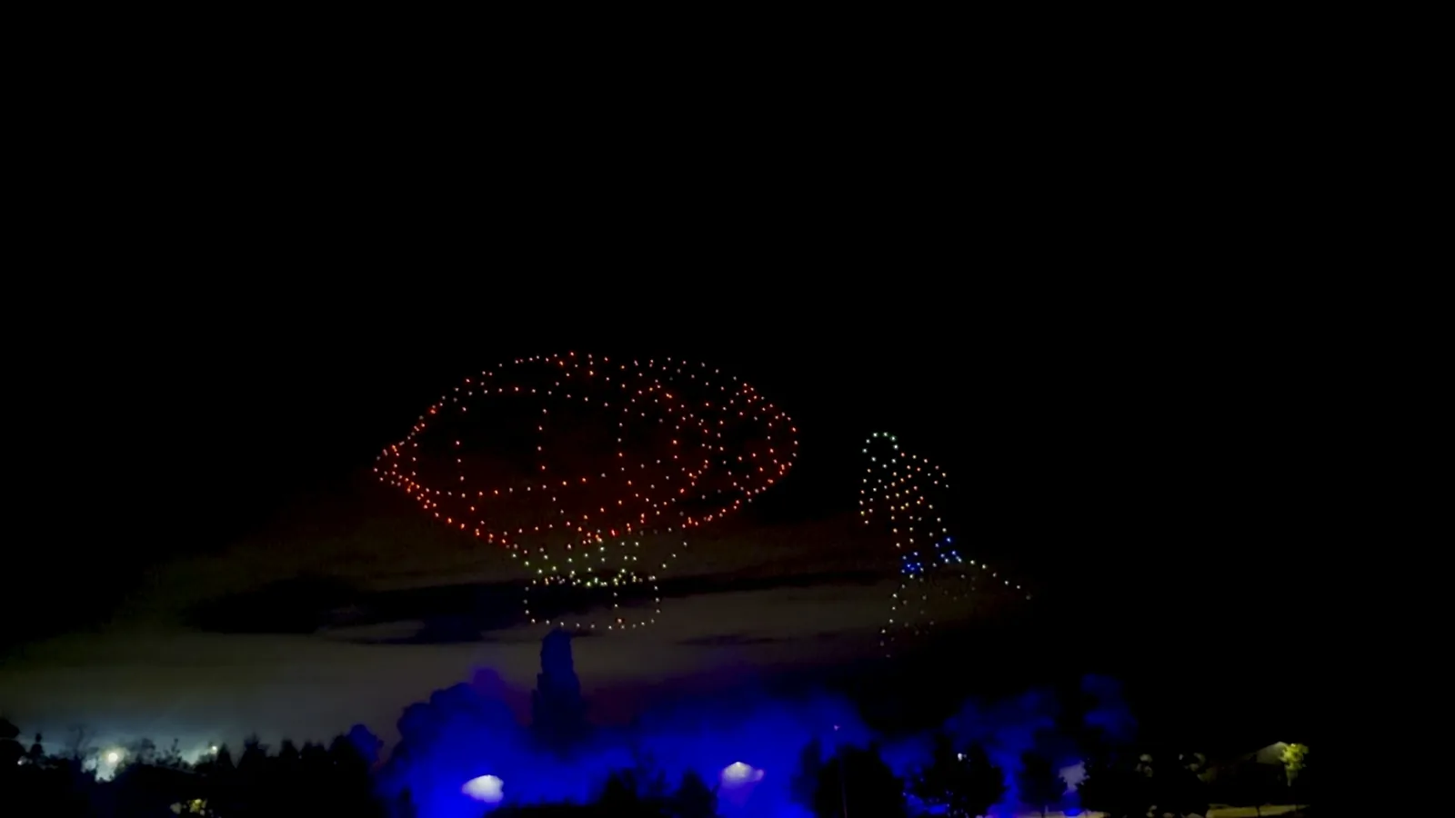 Aerora drone show: a hot-air balloon formation